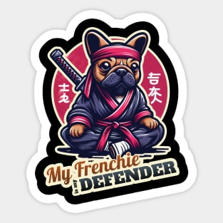 Ninja french bulldog Sticker